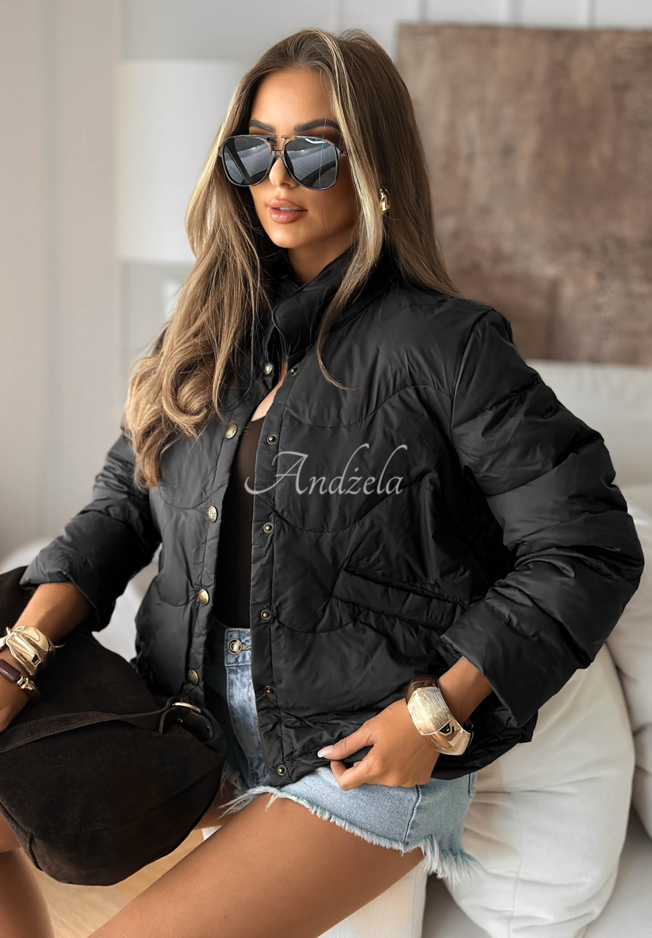 Kurze Daunenjacke Last Thing Schwarz