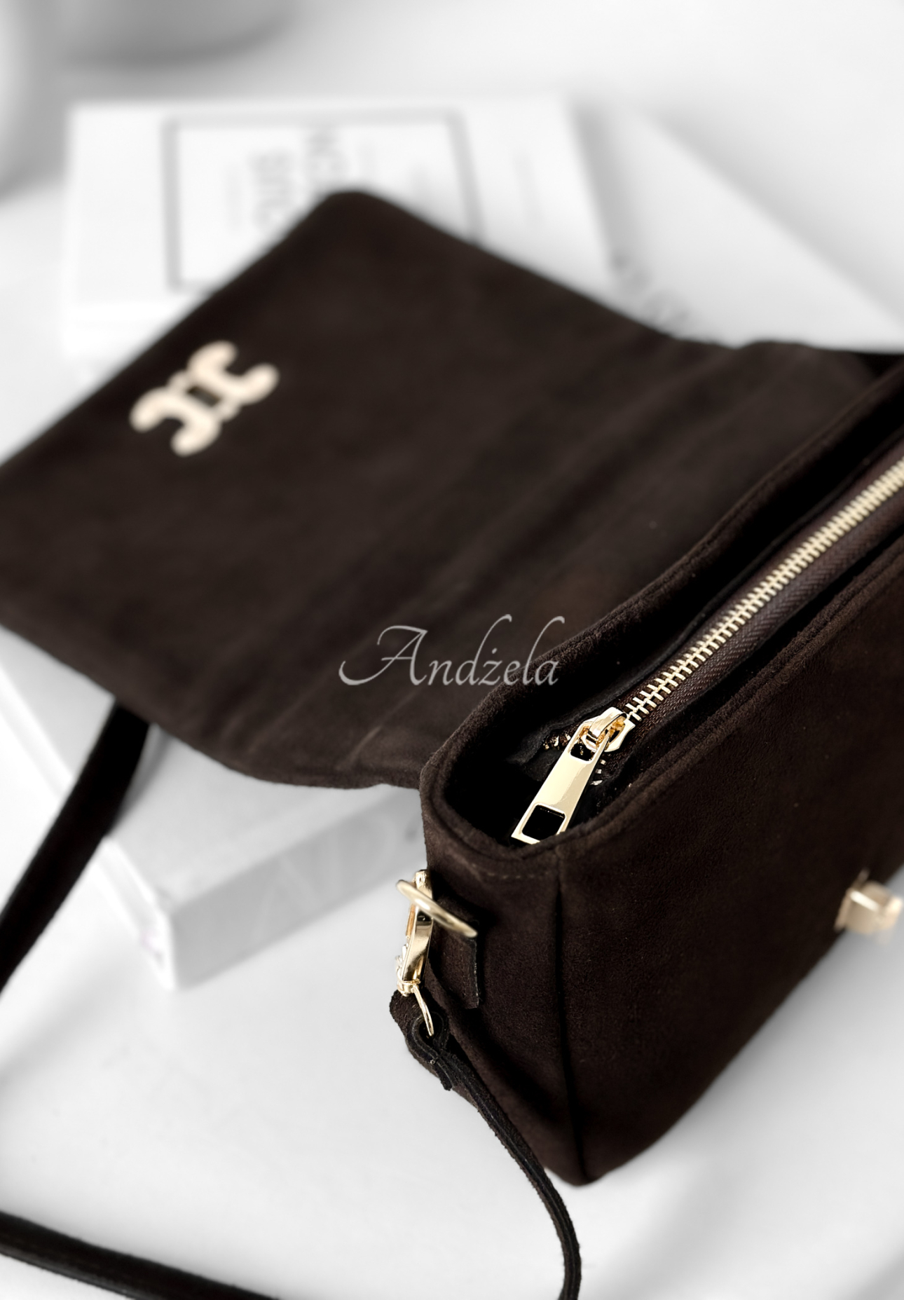 Wildlederhandtasche In My Closet Schokoladenbraun