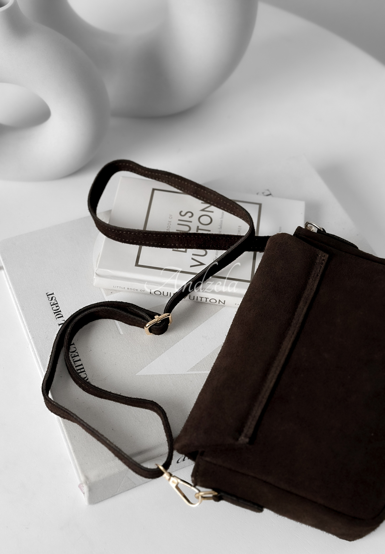 Wildlederhandtasche In My Closet Schokoladenbraun