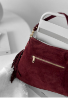 Zamszowa Tasche z frędzlami Final Message Burgunderrot