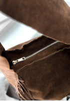 Zamszowa Tasche z frędzlami Maybe Next Time Schokoladenbraun