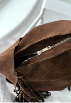 Zamszowa Tasche z frędzlami Maybe Next Time Schokoladenbraun