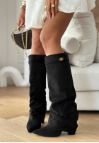 Lange zamszowe Stiefel Cartagena Schwarz