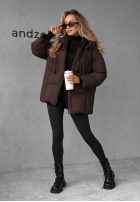 Długa pikowana Jacke z kapturem The Best Way Schokoladenbraun