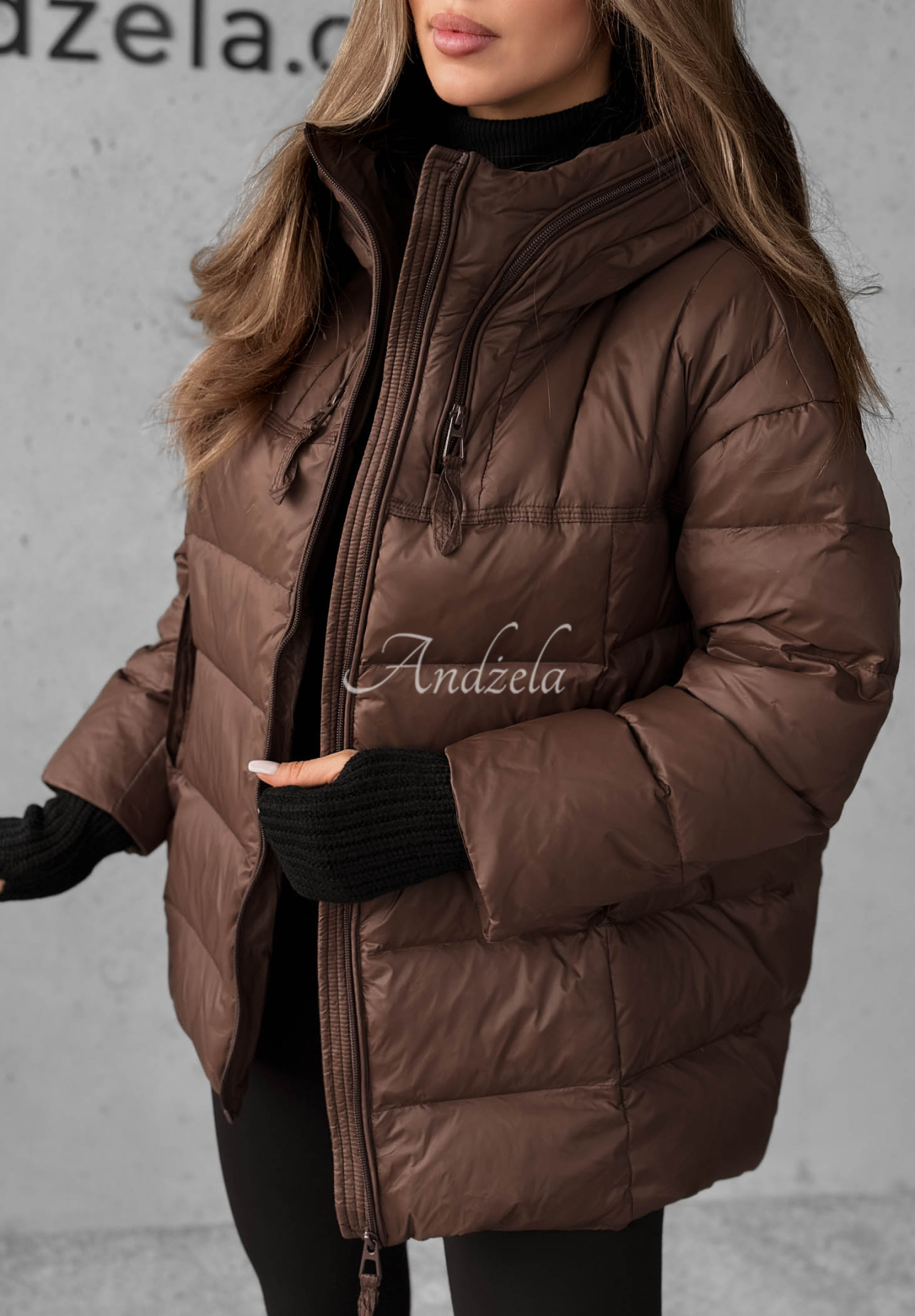 Daunenjacke mit Kapuze New In Town Schokoladenbraun