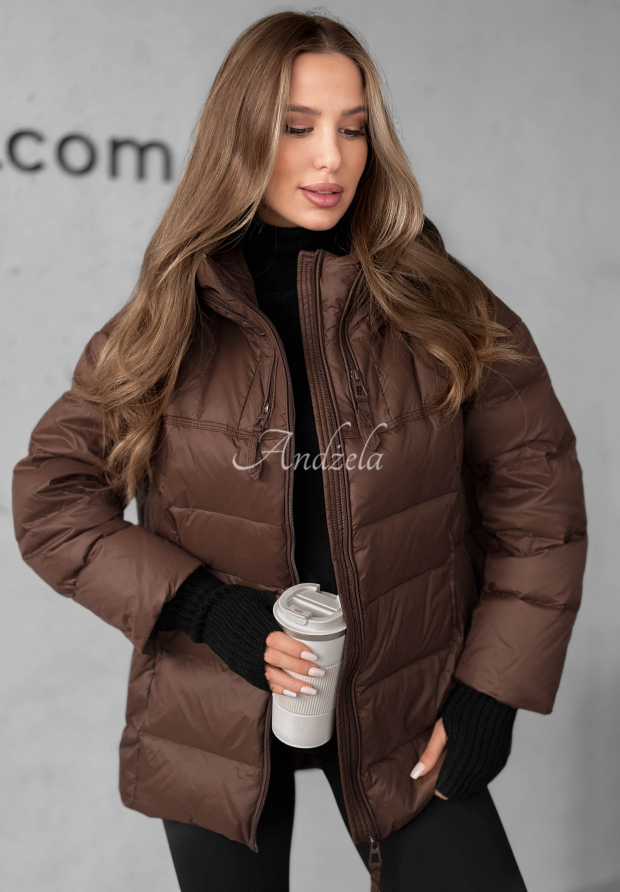 Daunenjacke mit Kapuze New In Town Schokoladenbraun