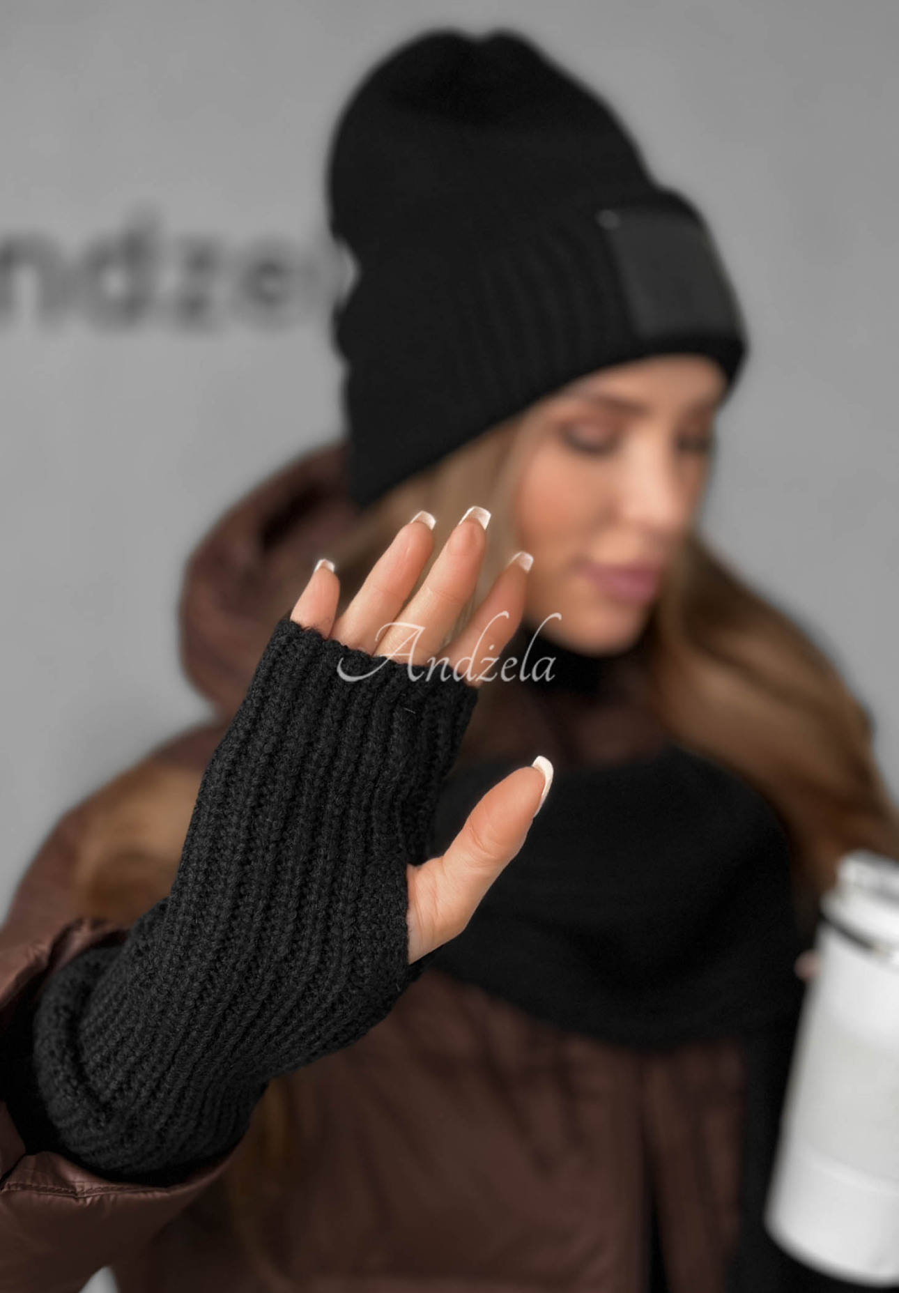 Set aus Mütze, Schal und Handschuhen 3in1 December Schwarz