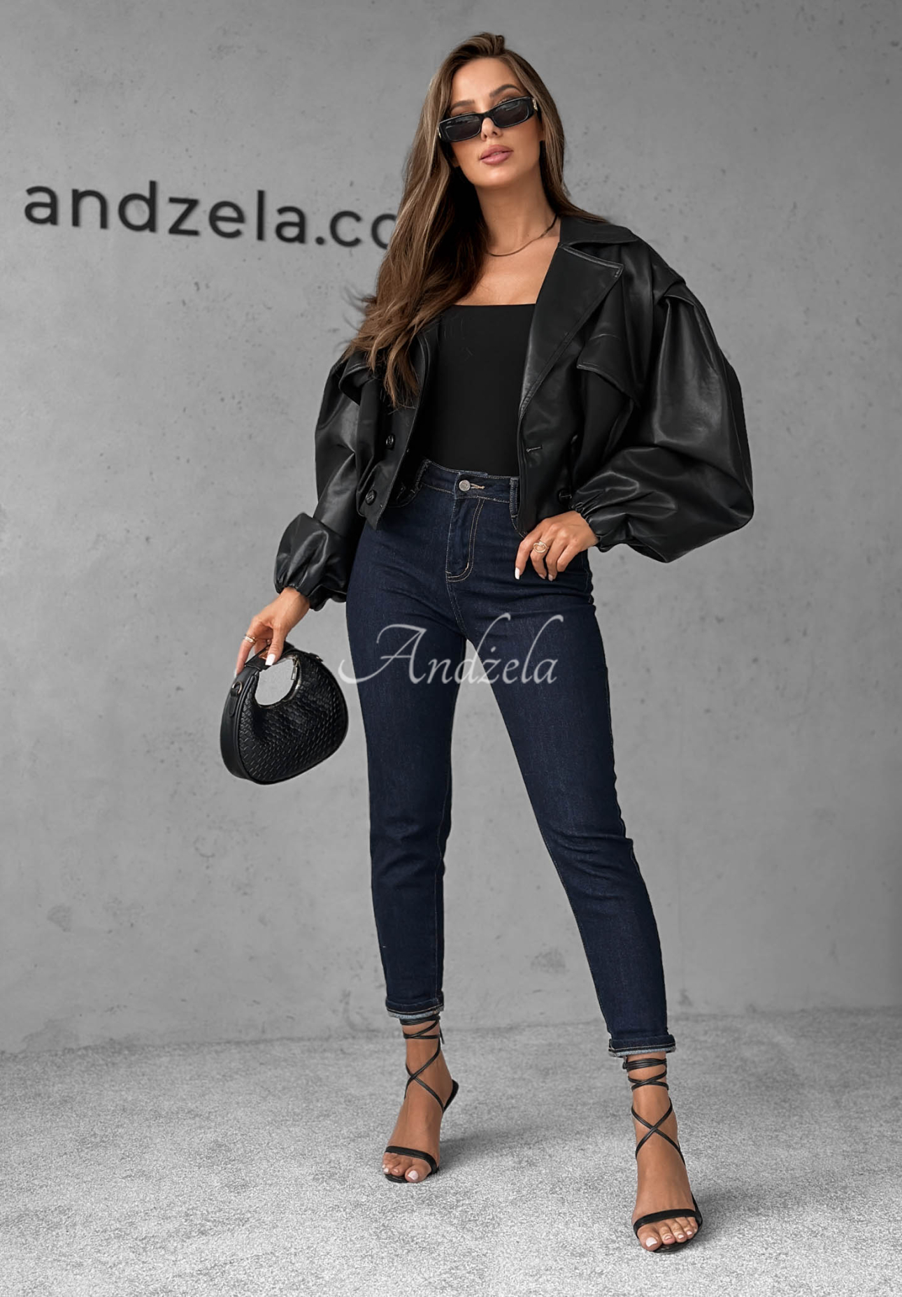 Jeans mom fit mit Gürtel Let’s Not Talk Dunkelblau