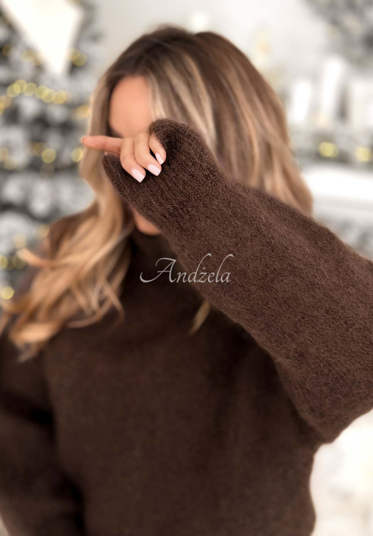 Fireplace Stories chocolate mohair turtleneck sweater