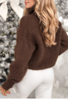 Pullover z golfem Fireplace Stories Schokoladenbraun