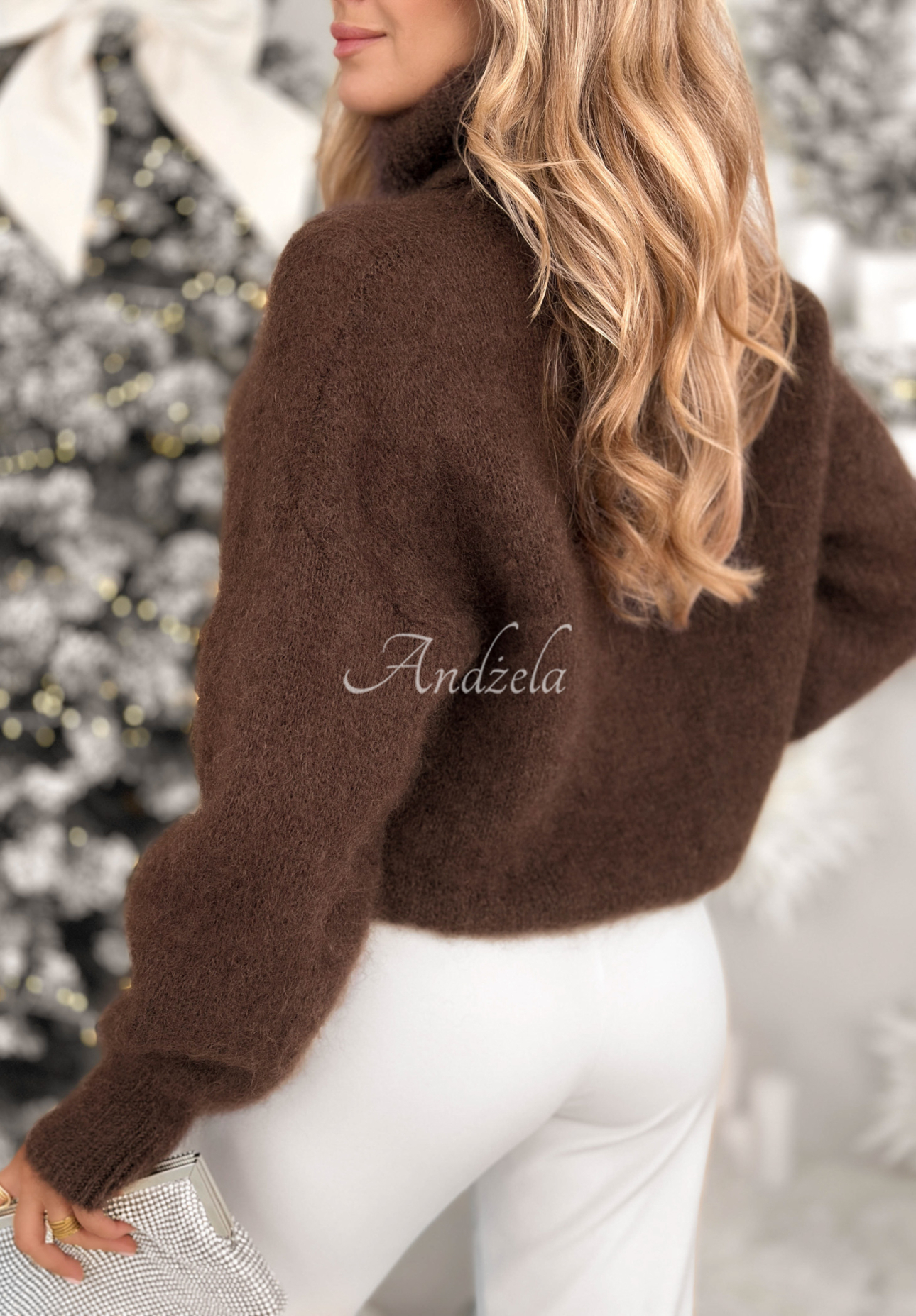 Mohair-Rollkragenpullover Fireplace Stories Schokoladenbraun