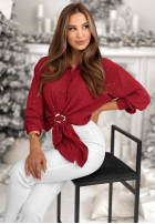 Błyszcząca Hemd z wiązaniem Text Me Never Rot