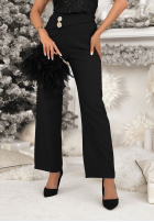 Material Hose wide leg Flower Accents Schwarz