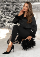 Błyszcząca Hemd z futerkiem Shine Forever Schwarz