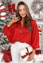 Hemd z kryształkami Crystal Brilliance Burgunderrot