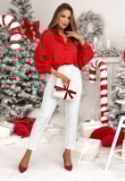 Hemd z kryształkami Crystal Brilliance Burgunderrot