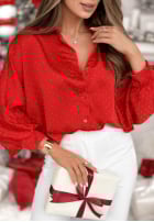 Hemd z kryształkami Crystal Brilliance Burgunderrot