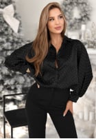 Hemd z kryształkami Crystal Brilliance Schwarz