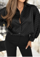 Hemd z kryształkami Crystal Brilliance Schwarz