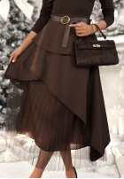 Plisowana Rock z paskiem Change You Wish Schokoladenbraun