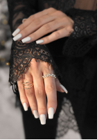 Ring z cyrkoniami i perłami Blinked Gold