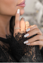 Ring z cyrkoniami i perłami Blinked Gold