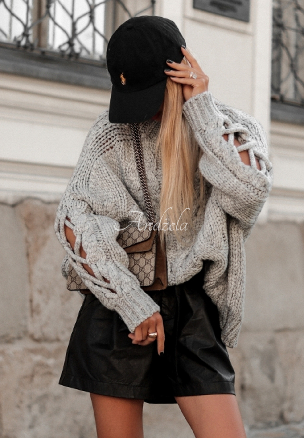 Pullover mit dekorativem Strickmuster Cocomore Casual Grau