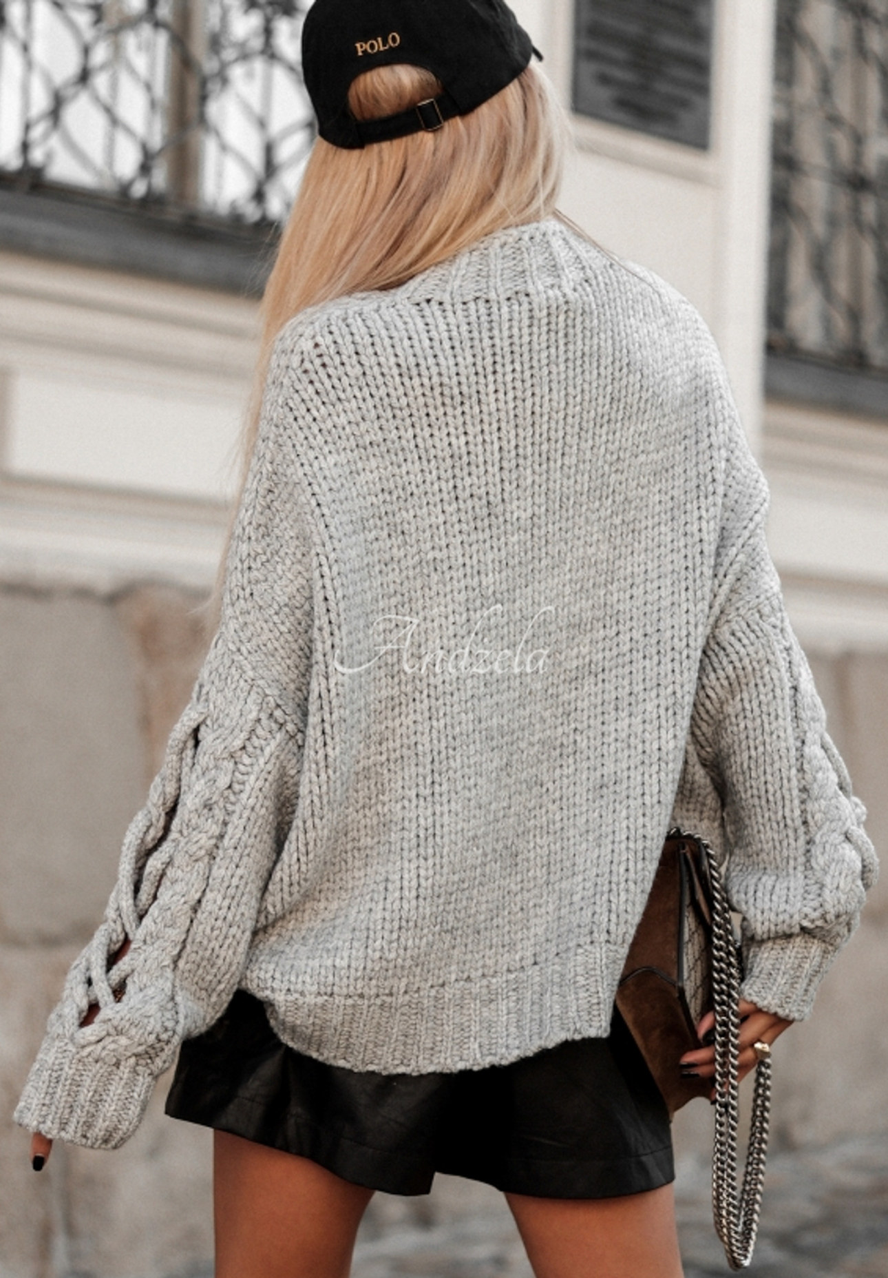 Pullover mit dekorativem Strickmuster Cocomore Casual Grau