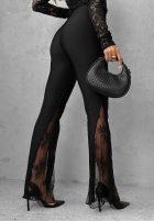 Material-Schlaghose mit Spitze Compliment Me Schwarz