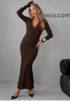 Kleid maxi z falbankami Still Miss You Schokoladenbraun