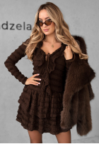 Kleid mini z falbankami Still Miss You Schokoladenbraun