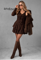 Kleid mini z falbankami Still Miss You Schokoladenbraun