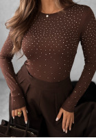 Body z kryształkami Galaxy Glamour Schokoladenbraun