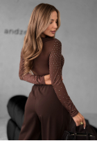 Body z kryształkami Galaxy Glamour Schokoladenbraun