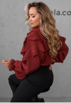 Hemd z falbankami Majestic Dreams Burgunderrot