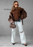 T-Shirt z koronką Daily Lace Schokoladenbraun