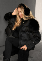 Puchowa Jacke z futerkiem In Your Dreams Schwarz