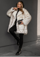 Mantel futerko z kołnierzem Chestnut Hill Ecru