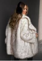 Mantel futerko z kołnierzem Chestnut Hill Ecru