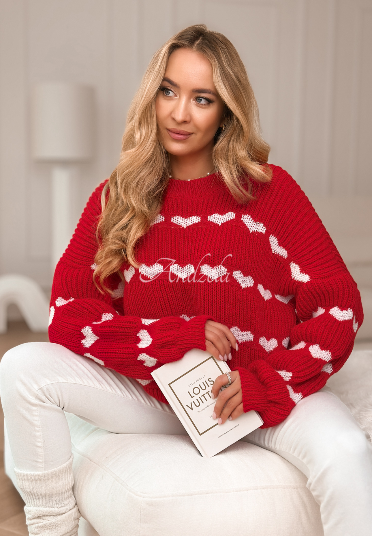 Pullover mit Herzmuster Lots Of Hearts Rot