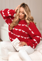 Pullover w serduszka Lots Of Hearts Rot