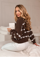 Pullover w serduszka Lots Of Hearts Schokoladenbraun