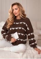 Pullover w serduszka Lots Of Hearts Schokoladenbraun