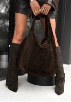 Zamszowa Tasche Inspire to Aspire Schokoladenbraun