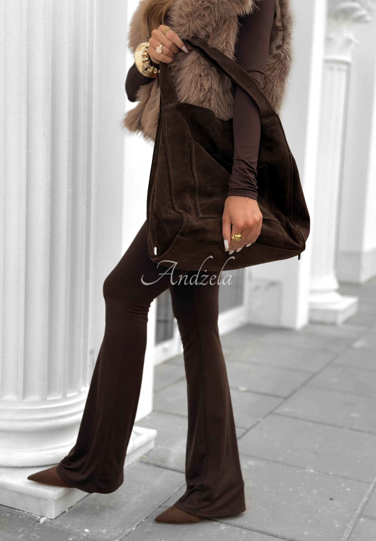 Wildlederhandtasche Inspire to Aspire Schokoladenbraun