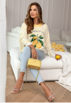 Miękki Pullover w paski La Dolce Vita Lemonita biało-Gelb