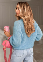 Moherowy Pullover Warm Hug Himmelblau