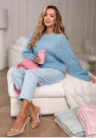 Moherowy Pullover Warm Hug Himmelblau