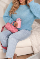 Moherowy Pullover Warm Hug Himmelblau