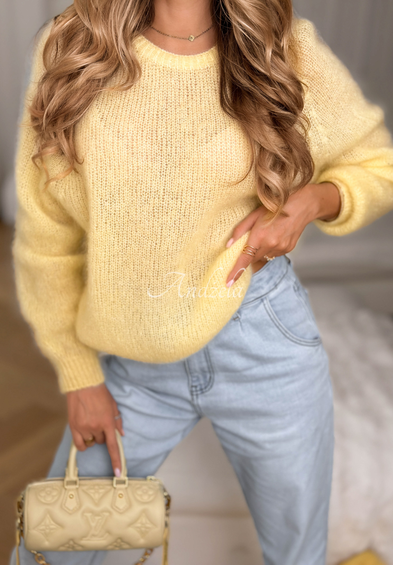 Mohair sweater Warm Hug yellow